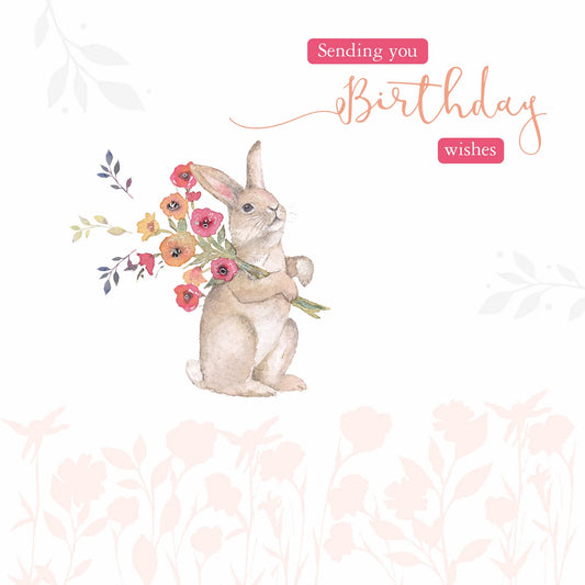 ‘Bunny and Flowers’ Birthday Card