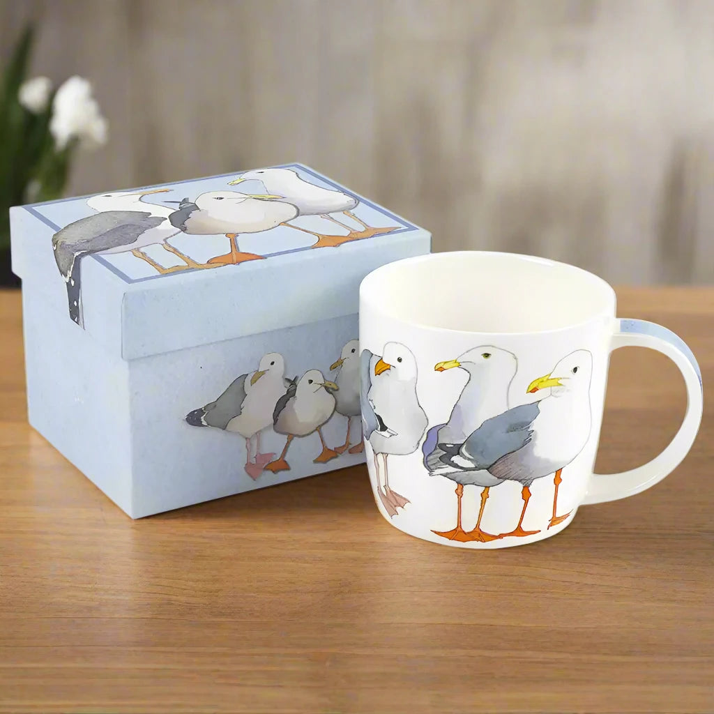 Emma Ball ‘Seagulls’ Bone China Mug with Gift Box