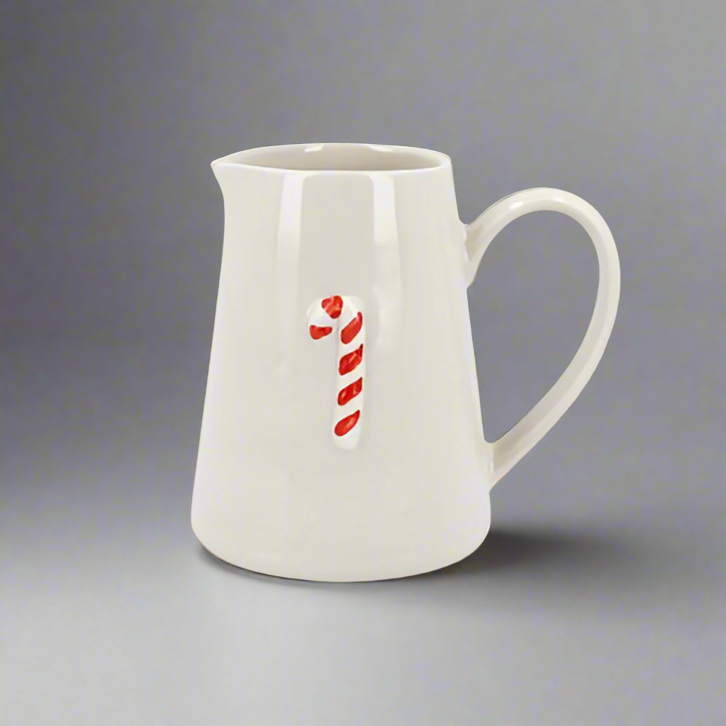 Candy Cane Ceramic Mini Jug