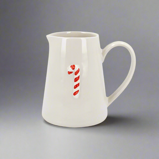Candy Cane Ceramic Mini Jug