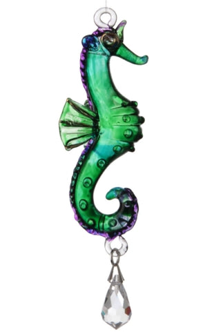 Fantasy Glass Seahorse - Peacock