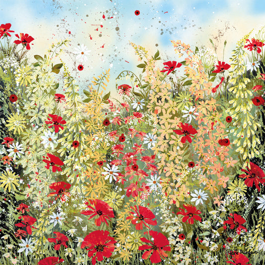 Jane Morgan Red Poppies Greetings Card