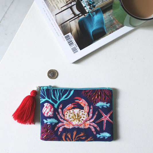 Coral Crab Coin Purse