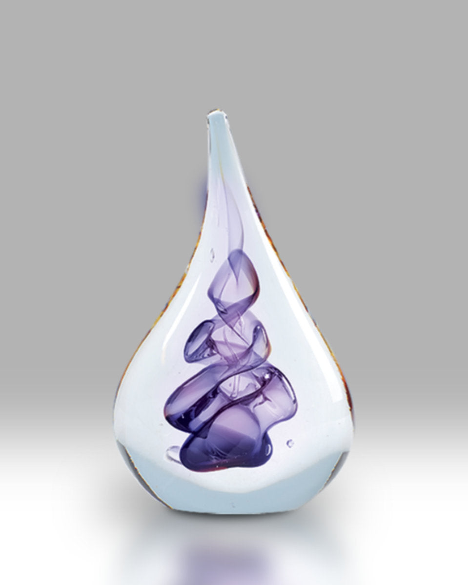 Crystal Glass Drop Paperweight - Purple