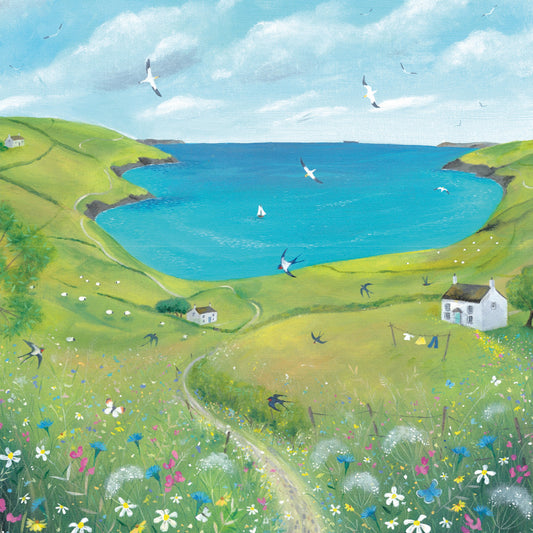 Julia Crossland Along the Coast Path Greetings Card