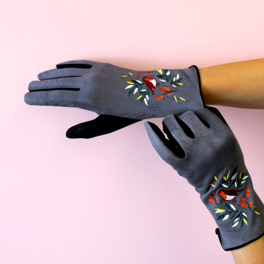 Secret Garden Robin Touchscreen Gloves
