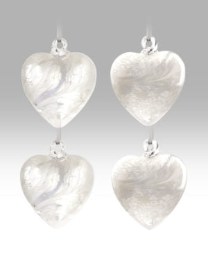Friendship Glass Heart White Collection - 8 cm