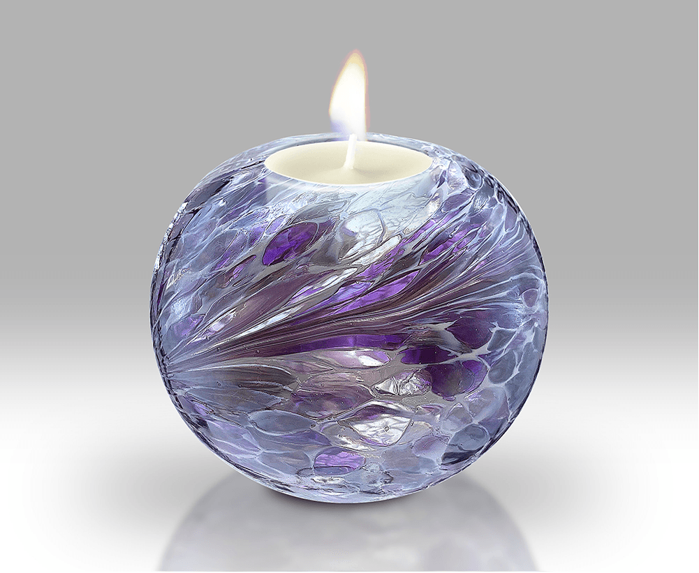 Friendship Glass Lustre Votive Tealight Holder - Lavender