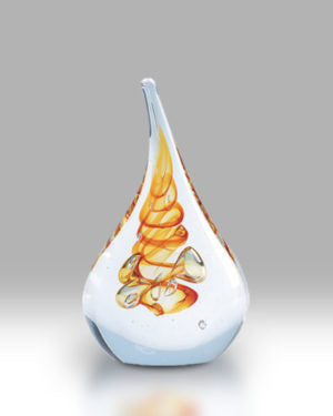 Crystal Glass Drop Paperweight - Gold