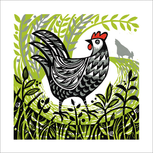 Manda Beeching The Watchful Hen Eco-Friendly Greetings Card