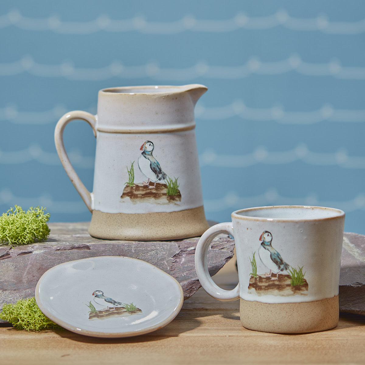 Puffin Stoneware Jug