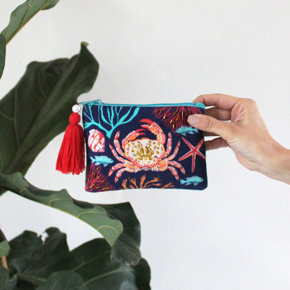 Coral Crab Coin Purse