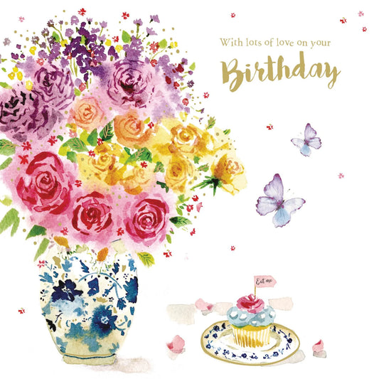 ‘Flower Vase’ Birthday Card