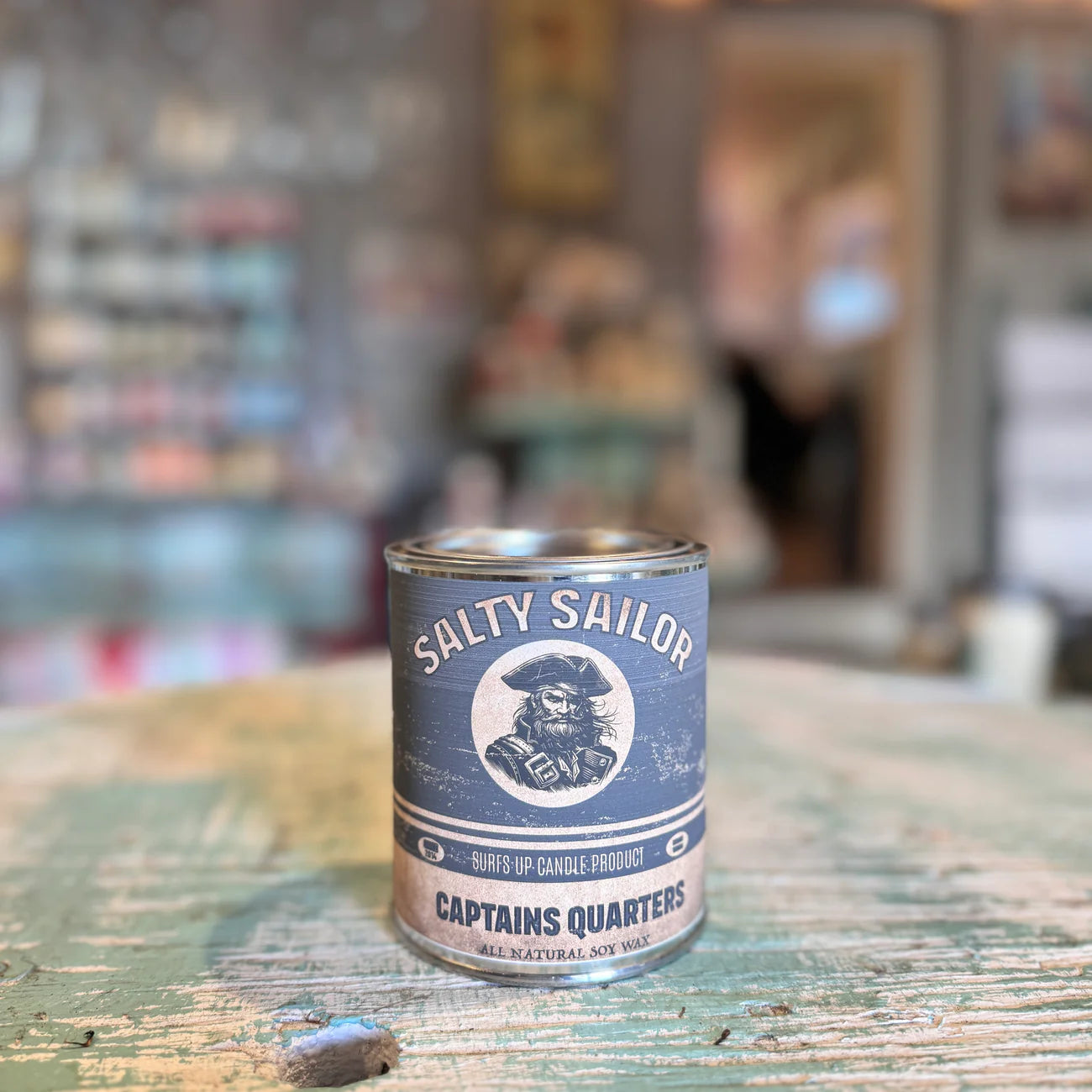 Surfs Up Salty Sailor Captain Quarters, Soy Wax 16oz Paint Can Candle