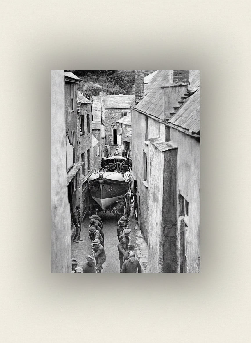 Residents of Port Issac….. Black & White Greetings Card