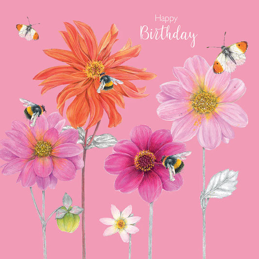 Vintage Garden - Happy Birthday Bees Greetings Card