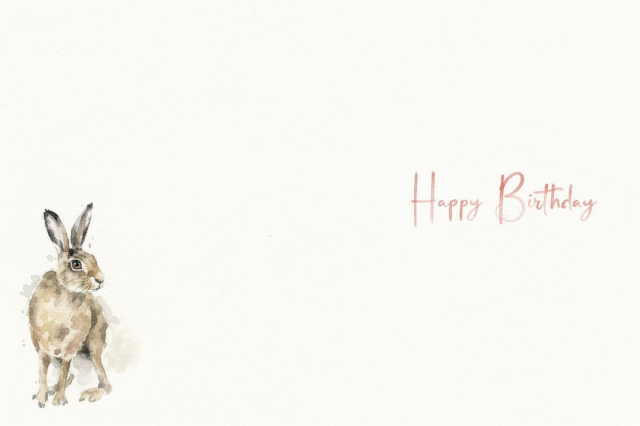 Brown Hare Birthday Card