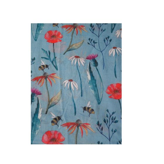 Meadow Print Scarf, Duck Egg