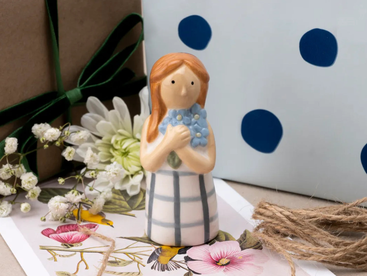 Close at heart forget me not flower girl figure