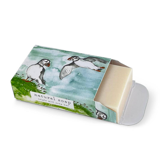 Coastal Range - 100g Natural Soap - Puffins, Lime, Basil & Mandarin