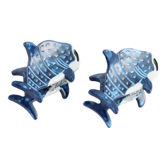Mini Shark Hair Claw Clips, Twin Pack