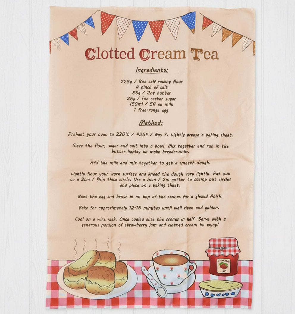 Cornish Cream Tea Recipe Tea Towel