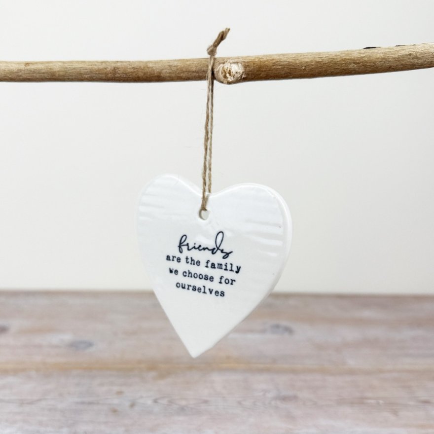 Friends are The Family Porcelain Hanging Heart