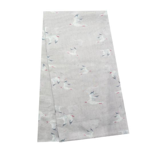Seagull Print Scarf, Silver