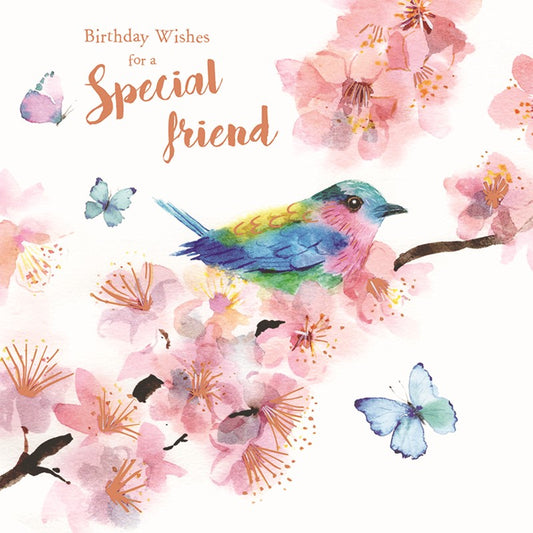 Birthday Treats Greetings Card - Birds & Blossom