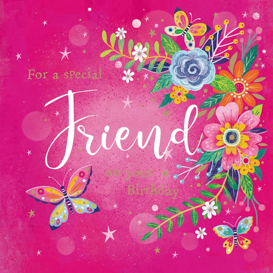 Flower Festival - Pink Floral Friends Greetings Card