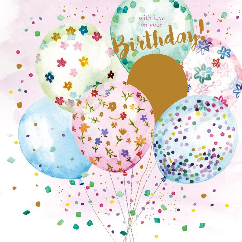 Birthday Treats Greetings Card - Pretty Balloons