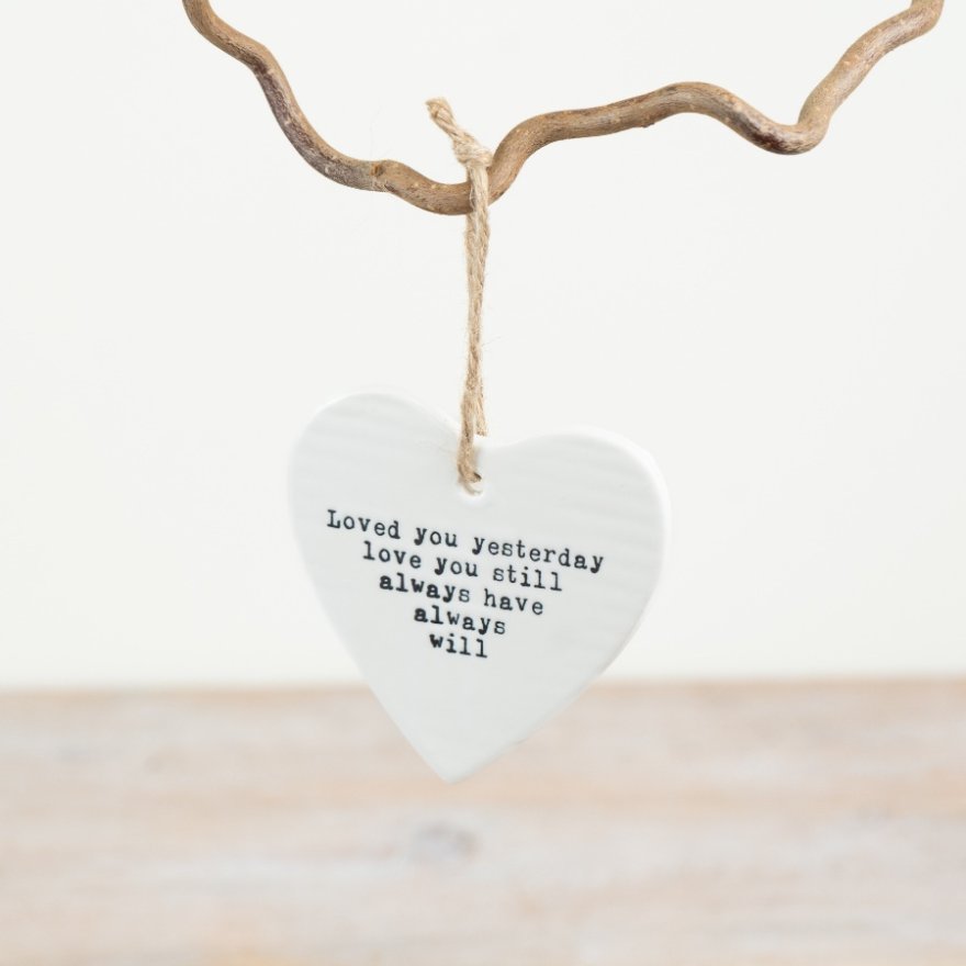 Love You Porcelain Hanging Heart