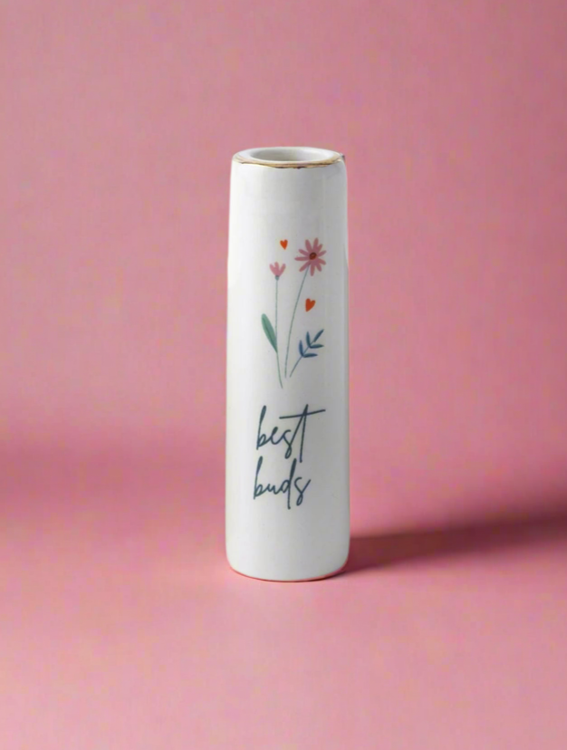 Just Smile 'Best Bud' Ceramic Bud Vase