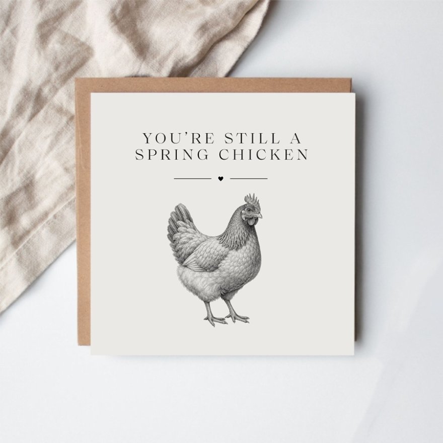 Spring Chicken Birthday Card