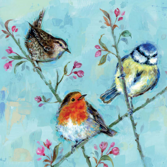 Wild friends Garden Birds Greetings Card