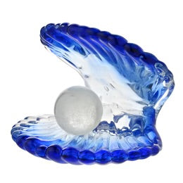 Glass Blue Clam Shell