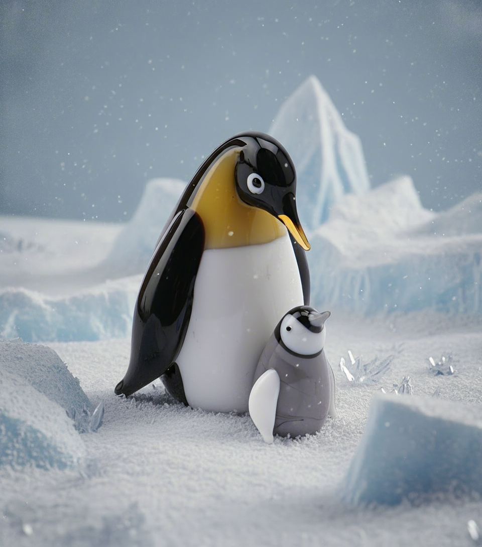 Glass Penguin and Baby