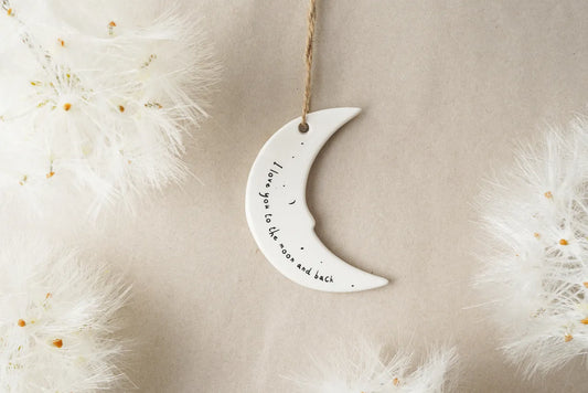 ‘I Love You to the Moon and Back’ Ceramic Hanger