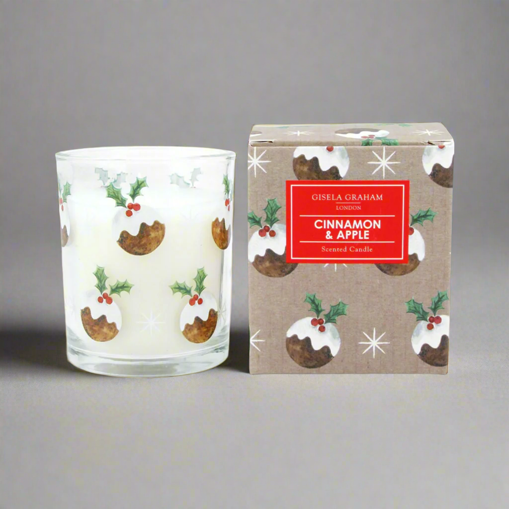 Glass Christmas Pudding Scented Candle, Boxed