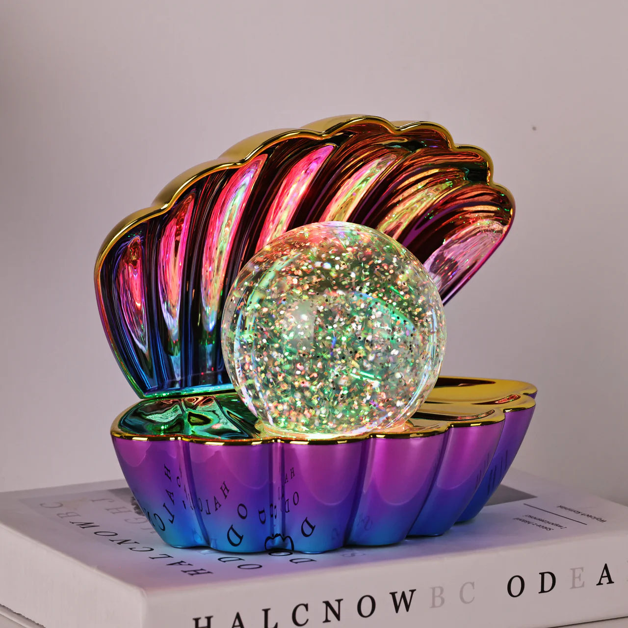 Colour Changing Mood Lamp Clam Shell - Metallic Rose Gold