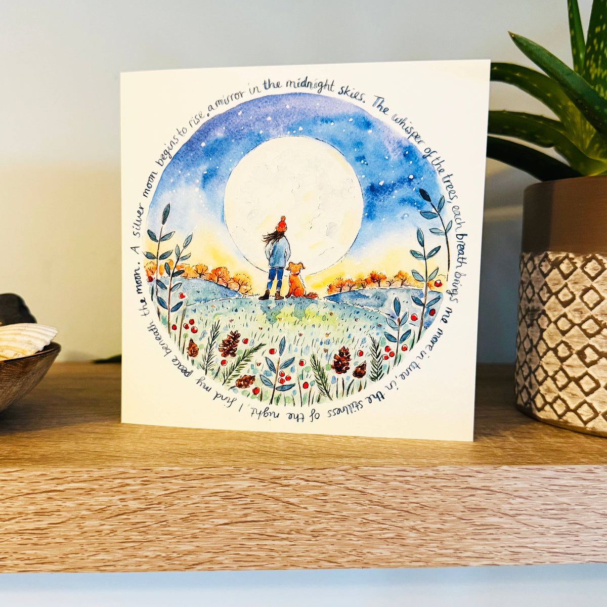 Beneath the Moon Nature Card by Janine Drayson