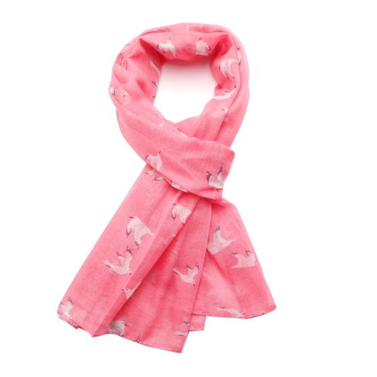 Seagull Print Scarf, Pink