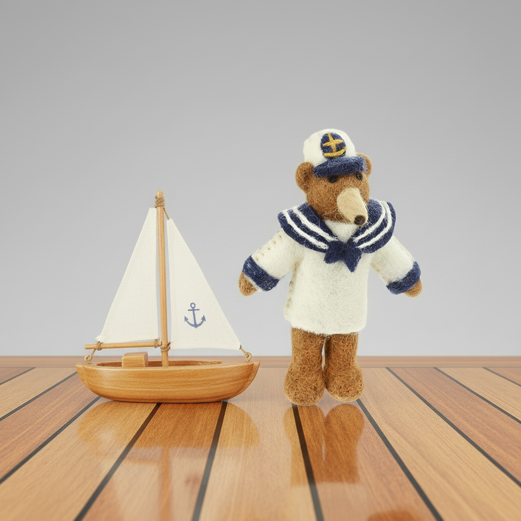 Handmade Felt Sailor Bear