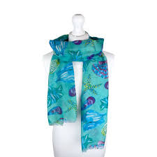 Seashell Print Scarf, Green