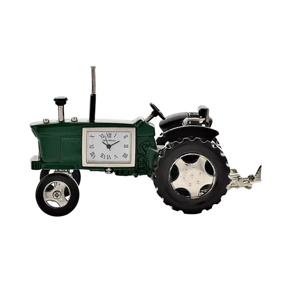 Miniature Green & Black Tractor Clock