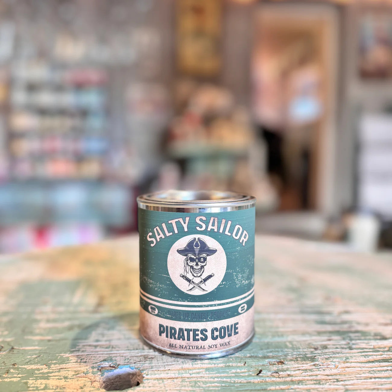 Surfs Up Salty Sailor Pirates Cove, Soy Wax 16oz Paint Can Candle
