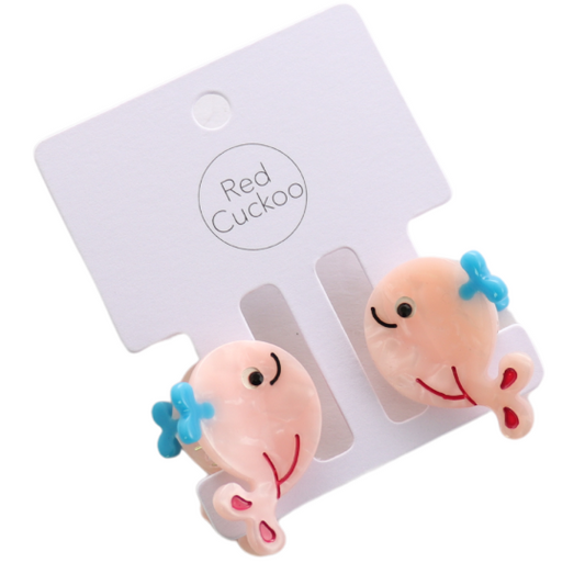 Mini Whale Hair Claw Clips, Twin Pack