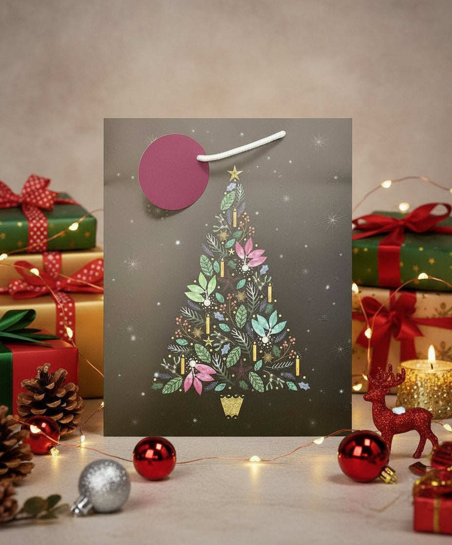 Christmas Foliage Tree Large Gift Bag