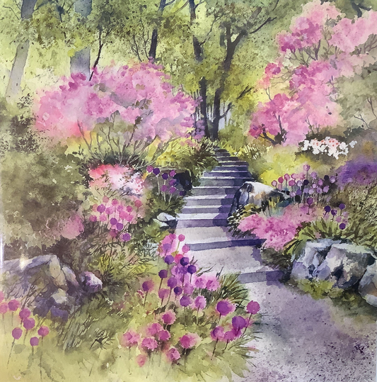 ‘Woodland Steps' Greetings Card