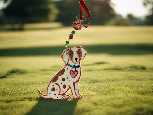 Colour Dog Ceramic Hanging Decoration